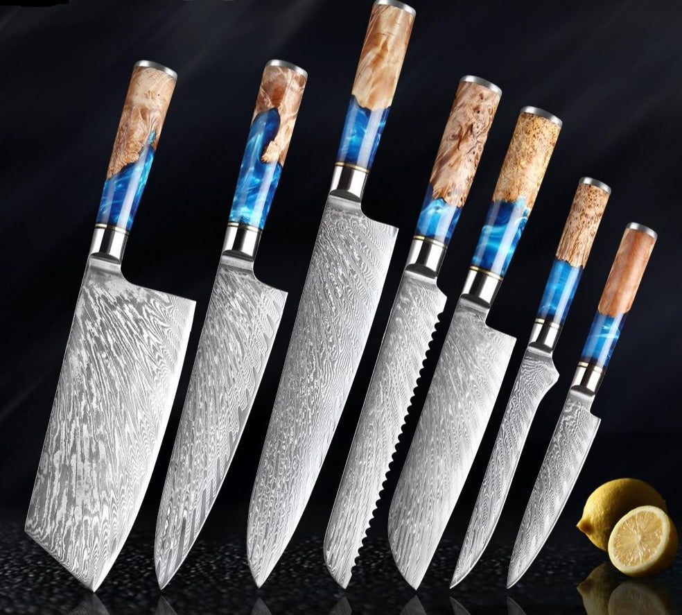 Complete Damascus Knife Set | Knives Etcetera