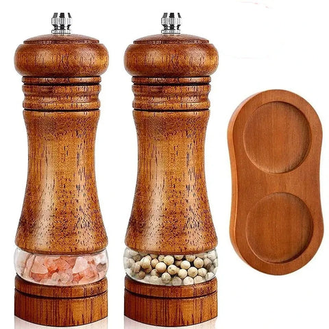 Acacia Wood Salt and Pepper Grinder Set