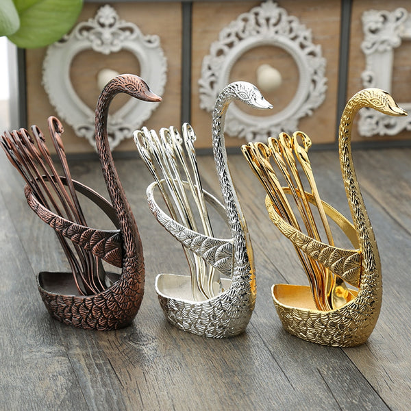 Swan Salad & Dessert Flatware