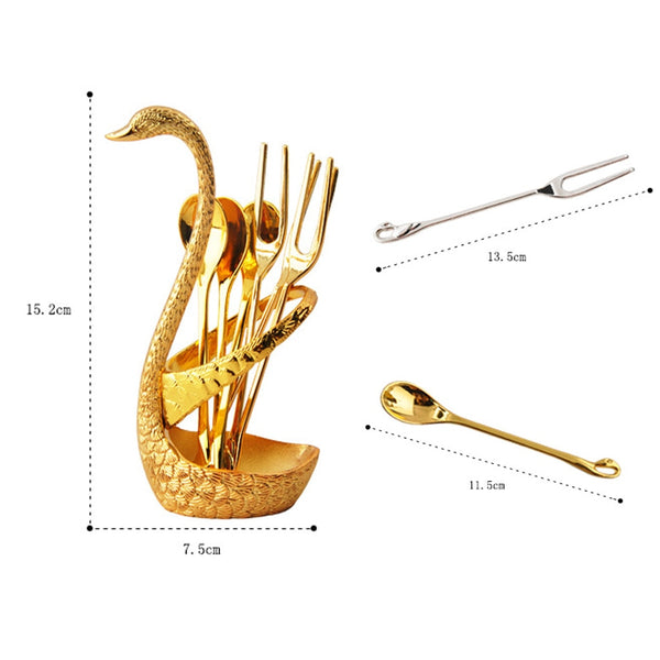 Swan Salad & Dessert Flatware